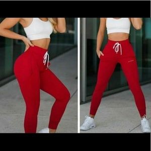 Red NVGTN joggers